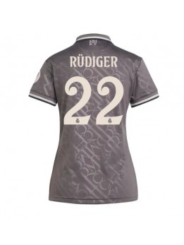 Zenske Futbalové oblečenie Real Madrid Antonio Rudiger #22 2024-25 Krátky Rukáv - Tretina